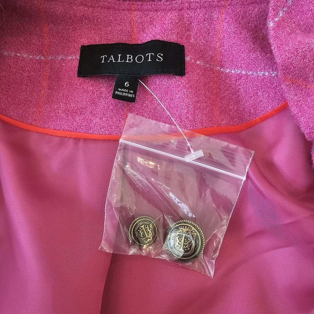 Talbots Pink Ruffle-Trim Blazer - Picture 5 of 8
